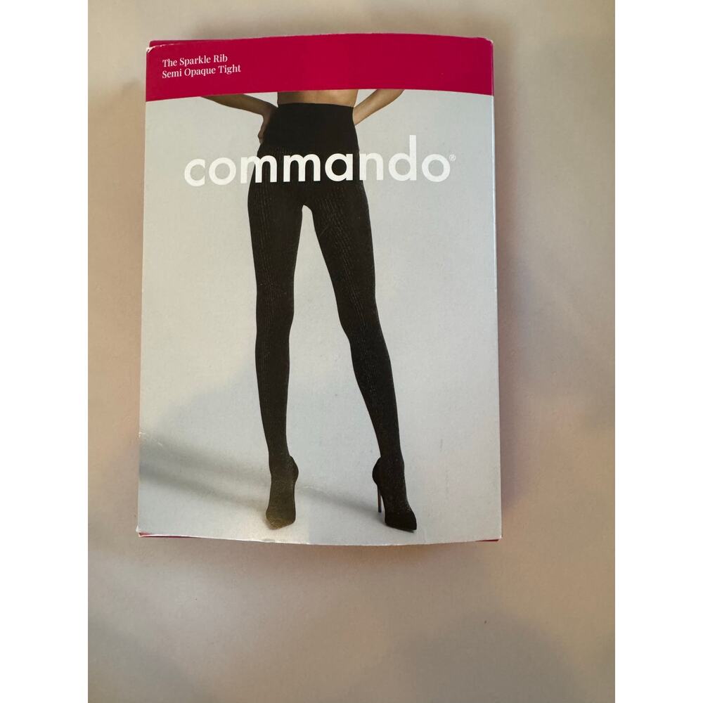 Commando The Sparkle Rib Semi Opaque Tight black size large